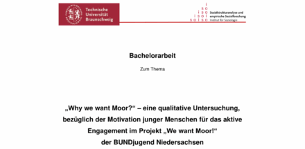 Bachelorarbeit über Moorprojekt der BUNDjugend Niedersachsen.