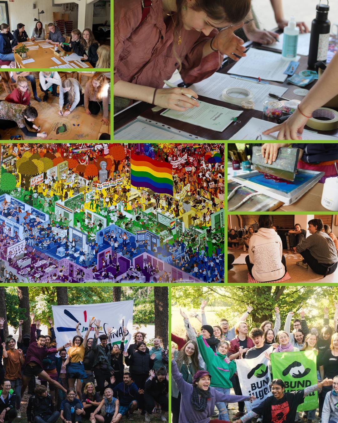 Verschiedene Aktivit&auml;ten und Gruppen bei einem Event.